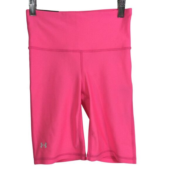 Under Armour Womens Heat Gear Armour Bike Shorts Pink Punk White Size XS NWT - Picture 1 of 12